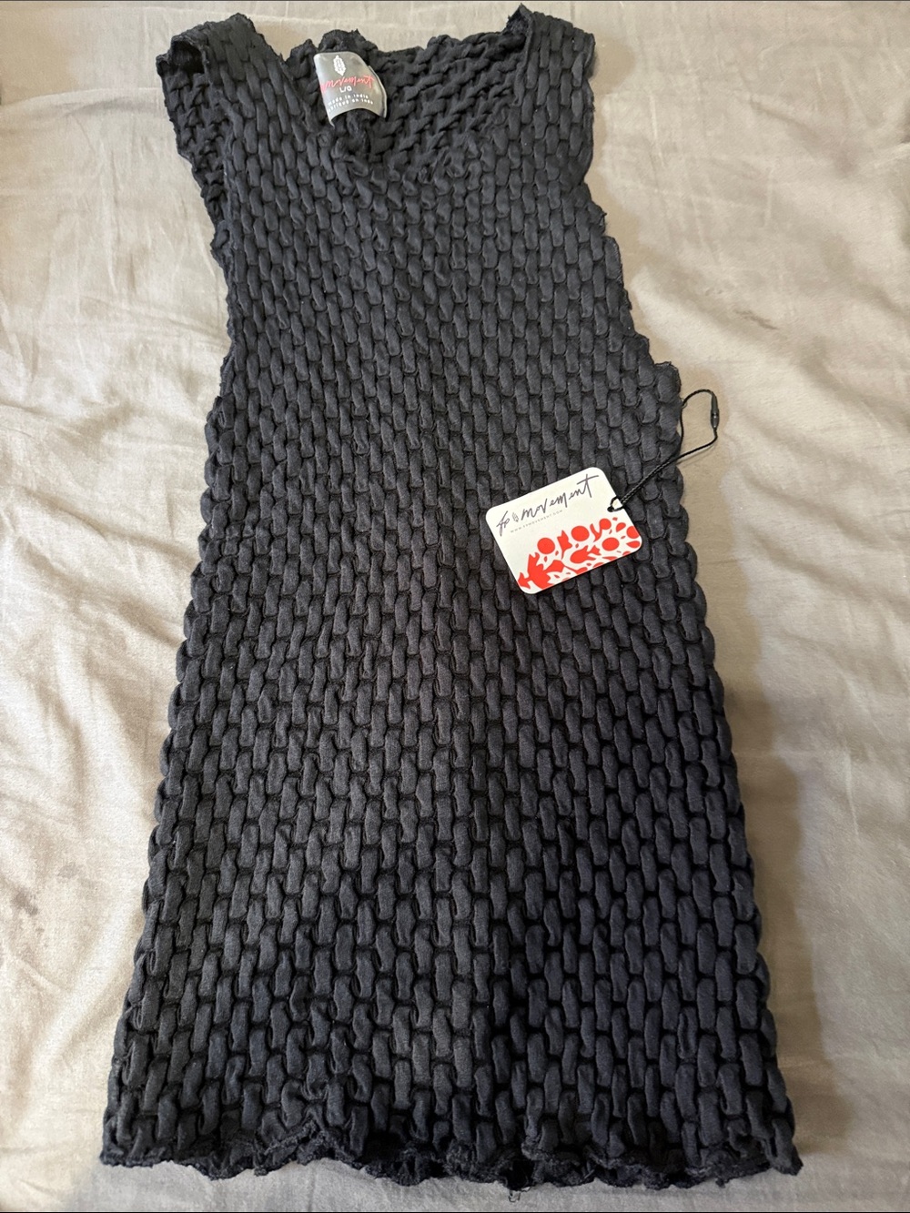 NWT FP Movement by Free People Black Textured Knit - large